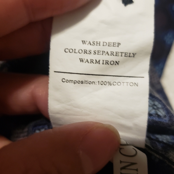 LAMASINI...BURGUNDY-BLUE LONG SLEEVE BUTTON UP SHIRT..SIZE:XL - Picture 10 of 10